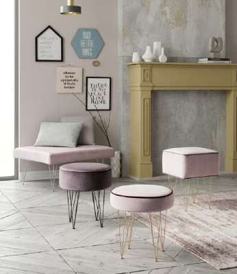 Poef 3x Poef Poef Zitpoef Textiel Stof Voetenbank Ottomaans Italië