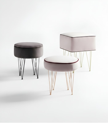 Poef 3x Poef Poef Zitpoef Textiel Stof Voetenbank Ottomaans Italië