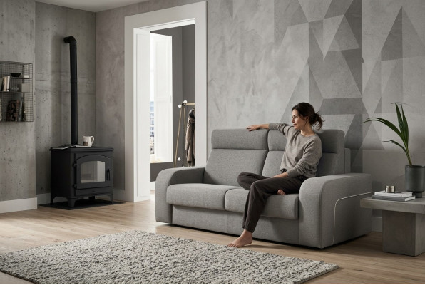 Moderne Design Luxe Bankstel 2-zits Meubels Woonkamer Design Grijs Textiel alfitalia