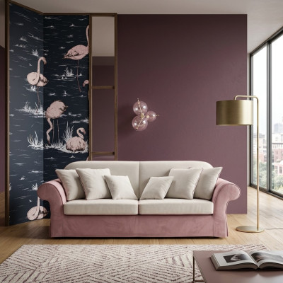 Klassieke gestoffeerde meubels Bankstellen Luxe bank Textiel Bankstellen Roze 3-zitsbank