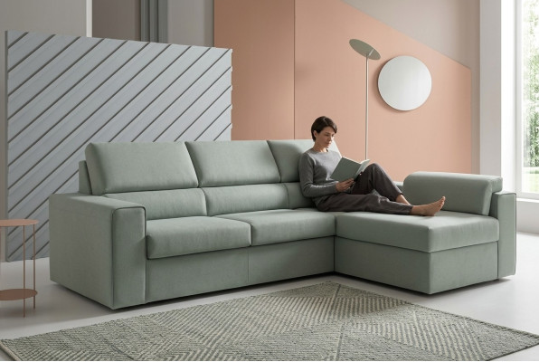 Hoekbank L-vorm Meubels Leder Ruimte Moderne Luxe Groen alfitalia