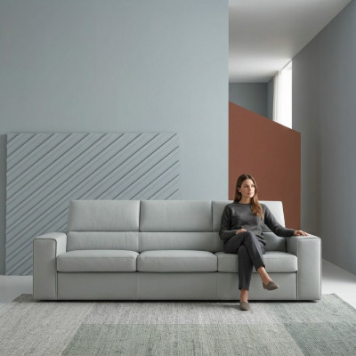 Modern luxe design bankstel 3-zits meubels bekleding lichtgroen textiel hout alfitalia