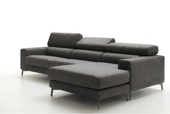 Ontwerp gestoffeerde woonkamer Moderne luxe hoek textiel houten bank L-vorm alfitalia