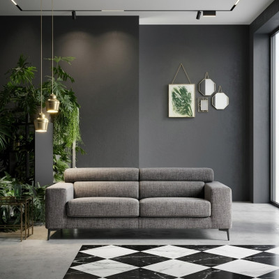 Moderne 3-zits bankstel kamermeubilair Grijs design Driezitsbank Beklede bank