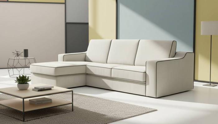 Design Textil Moderne Bank Luxe Hoekbank L-Vorm Meubels Bekleding Beige alfitalia