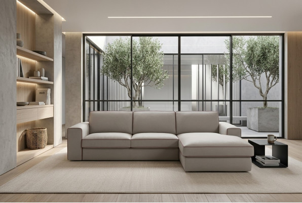 Stof L-vorm bankwoonlandschap hoekbank modern ontwerp bank Focus alfitalia