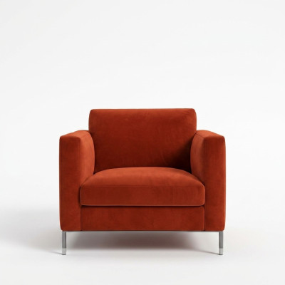 Ontwerp Lounge Club Relax Fauteuil Stoel Bekleding Televisie Textiel Rood Luxe Stof Nieuw