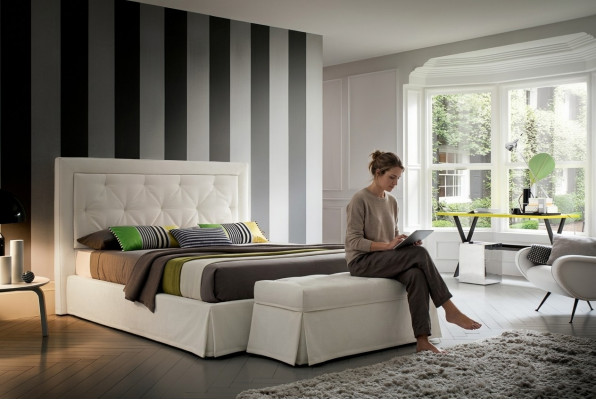 Chesterfield bedden 180x200cm slaapkamer textiel stof bed design luxe hotel