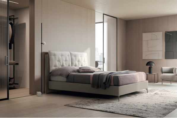 Ontwerperbed Slaapkamer Bedden Textiel Hotel Luxe Stof Bekleding Zit Italië