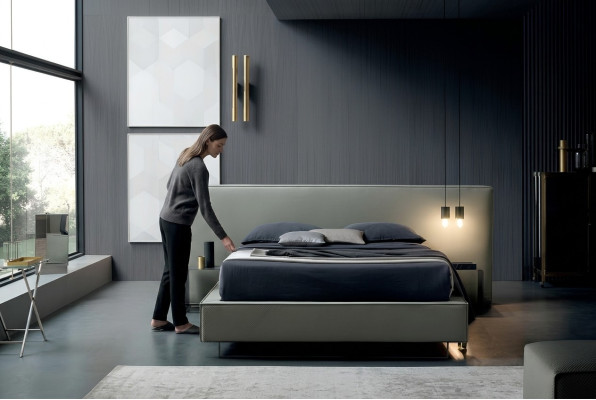 Luxe gestoffeerd fluweel designer bed slaapkamer bedden textielleder hotel nieuw.