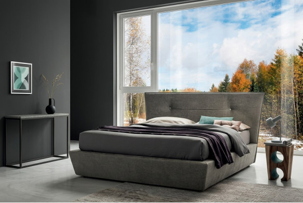 Ontwerper bed bedden slaapkamer leer textiel hotel luxe fluweel gestoffeerd