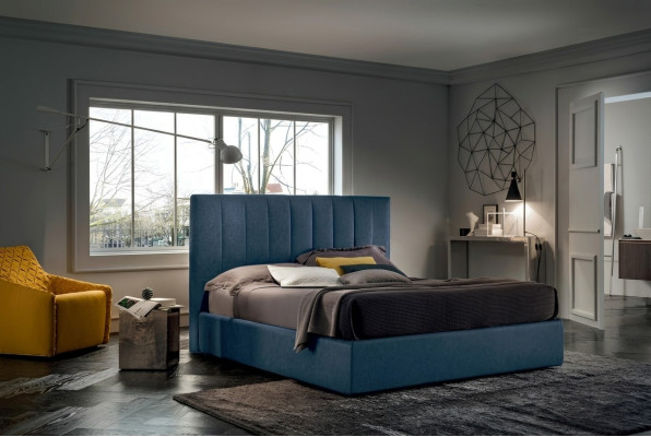 Ontwerper bed slaapkamer bedden textiel luxe hotel stof gestoffeerde zetels Italië