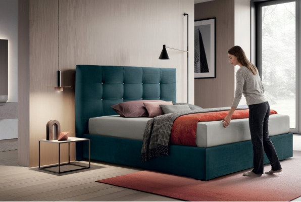 Ontwerp bedden slaapkamer textiel 180x200cm bed gestoffeerd luxe dubbel hotel nieuw