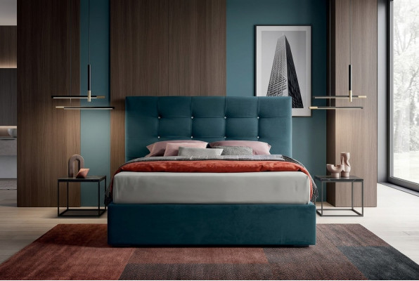 Ontwerp bedden slaapkamer textiel 180x200cm bed gestoffeerd luxe dubbel hotel nieuw