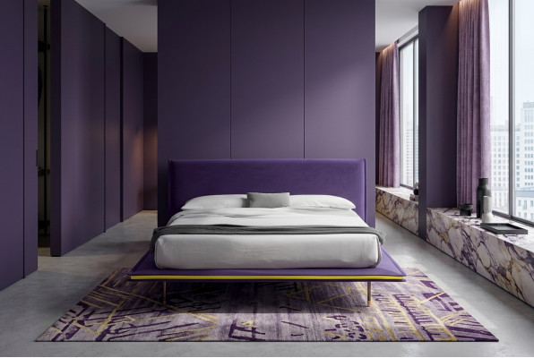 Design bed 140x200cm gestoffeerd luxe bedden dubbele hotel slaapkamer hout nieuw