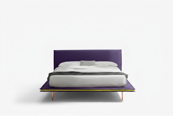 Design bed 140x200cm gestoffeerd luxe bedden dubbele hotel slaapkamer hout nieuw