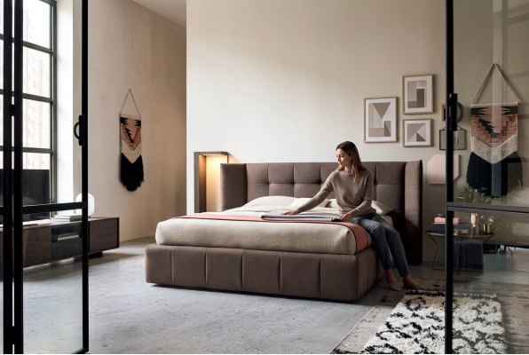 Tweepersoonsbed Bed Huwelijksbed Ontwerp Luxe Luxe Bed Gestoffeerd Bed Design Bed Textiel Bedden