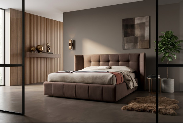 Tweepersoonsbed Bed Huwelijksbed Ontwerp Luxe Luxe Bed Gestoffeerd Bed Design Bed Textiel Bedden