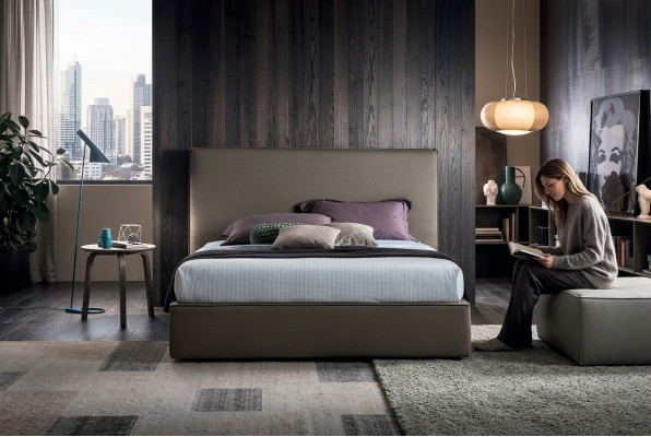 Luxe tweepersoonsbedden in bruin 200x200 slaapkamer lederen hotellbed bekledingsontwerp