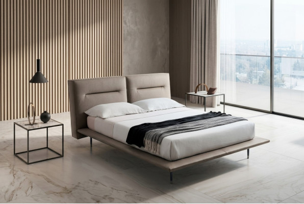 Ontwerp houten bedden met textiellederen bekleding 200x200cm bed slaapkamer hotelbedden tweepersoons.
