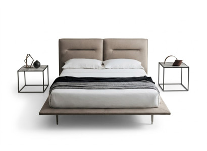 Ontwerp houten bedden met textiellederen bekleding 200x200cm bed slaapkamer hotelbedden tweepersoons.