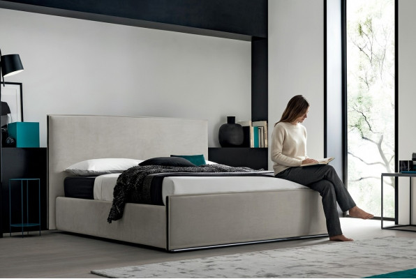 Italiaanse meubelontwerp bed slaapkamer bedden leer hotel luxe bekleding nieuw