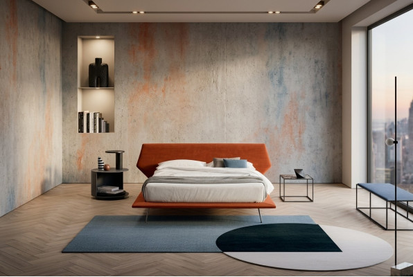 Tweepersoonsbed Bedden Ontwerp Bekleed Slaapkamer 200x200cm Modern Houten Bed Italië