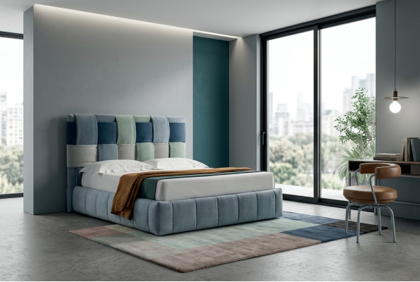Moderne luxe bedden gestoffeerd textiel Hoogwaardig slaapkamerbed Italiaanse meubelen