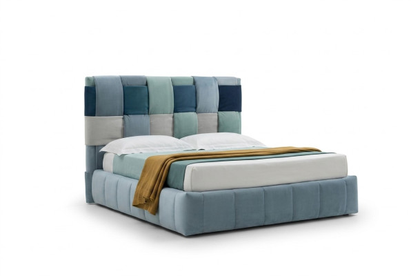 Moderne luxe bedden gestoffeerd textiel Hoogwaardig slaapkamerbed Italiaanse meubelen