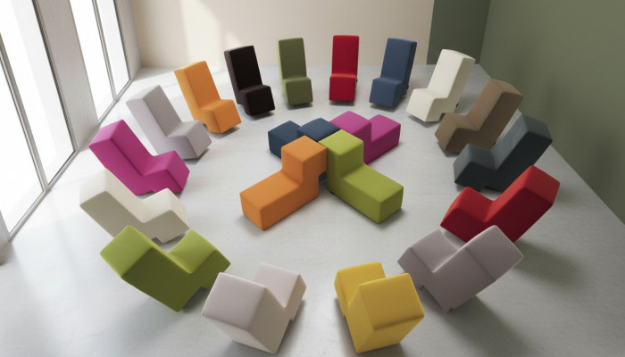 Hocker Ottomaanse Chaise Lounge Bank Woonkamer Meubels Gestoffeerde Voet Italië