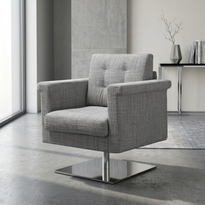 Ontwerp Bank Lounge Stof Zithoek Grijs Meubels Eenzits Fauteuil Stof Ontspanning Zitplaats