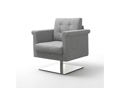 Ontwerp Bank Lounge Stof Zithoek Grijs Meubels Eenzits Fauteuil Stof Ontspanning Zitplaats