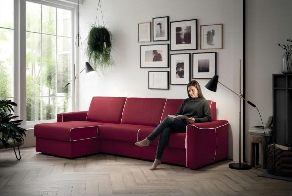 Hoekbank Modern Design Bank Focus Stof L-Vorm Bankstel Woonlandschap Italiaanse Meubels