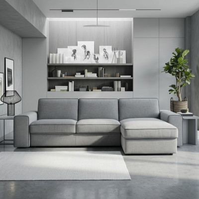 Moderne luxe hoek textiel houten bank L-vorm alfitalia design gestoffeerde woonkamer