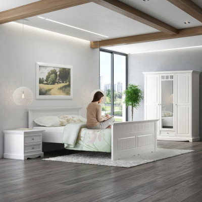Boerenbed echt houten bedden 180x200c houten bed slaapkamer meubels wit landhuis