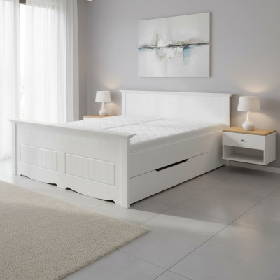 Lit Rembourrage Design Holzbetten Double Lits Blanc 180x200 Sommeil Chambre Bedekkende design houten bedden dubbele witte 180x200 slaapkamer