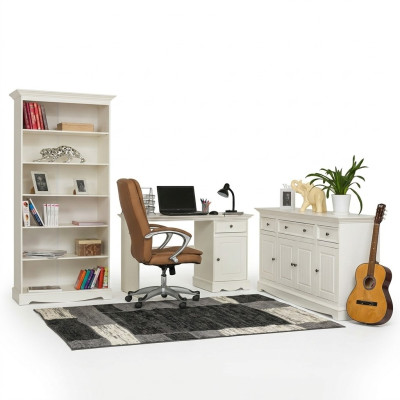 Kantoorset garnituur 3-delig. Meubilair bureau tafel commode kast plank compleet