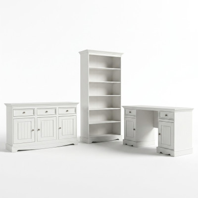 Secretaris Set Koloniaal Stijl Bureau Kast Plank Tafel Houten Tafels Nieuw 3-delig