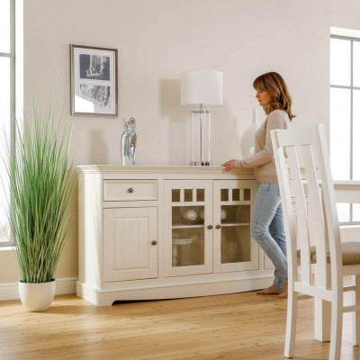 Klassieke commode Landhuis dressoir Wit Buffet kast Woonkamer