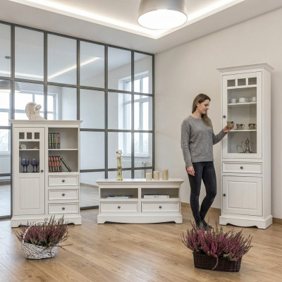 Woonkamerset Vitrine Boekenkast Dressoir Woonkamer wandkasten Commodes Design 3-delig. Nieuw