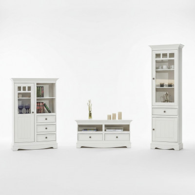 Woonkamerset Vitrine Boekenkast Dressoir Woonkamer wandkasten Commodes Design 3-delig. Nieuw