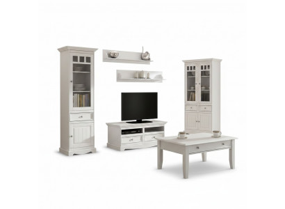 Woonkamer set wandplank dressoir dressoir woonkamer wandkast vitrine landhuis 4-delige set. Nieuw.