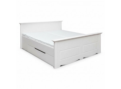Tweepersoonsbed Bed Bedframe Bedden Huwelijksbed Gestoffeerd bed Hout Meubels Wit Boers.