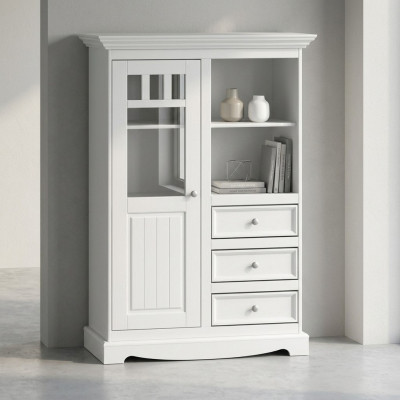 Dressoir in landelijke stijl Woonkamer Wandplanken Houten planken boekenkast Kast