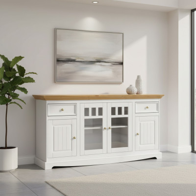 Vitrinekast Keukenbuffet Landhuis Rek Dressoir Kast Buffet Vitrine nieuw