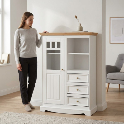 Ladenkast rek houten kasten wit dressoir landhuis ladenkast dressoir