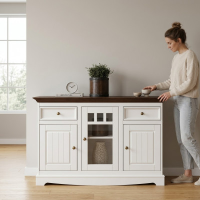 Kast Hout Kasten Woonkamer Dressoir Vitrine Klassieke commode Commodes