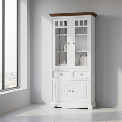 Vitrine Meubels Glazen Kast Vitrine Klassieke Hoekvitrine Hoekkast Glas Hout