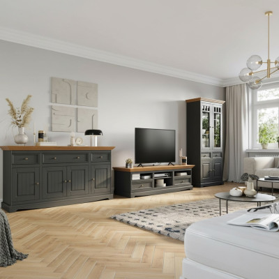 Wandmeubel houten dressoir + RTV dressoir Italiaanse landelijke meubels 3-delig set Nieuw