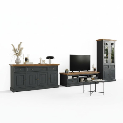 Wandmeubel houten dressoir + RTV dressoir Italiaanse landelijke meubels 3-delig set Nieuw